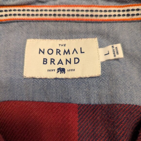 The Normal Brand - Mountain Overshirt - Red Buffalo - Flannel - Large - Picture 4 of 5